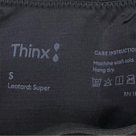 Thinx Period Care Cross Back Leotard Super Absorbency In Black - Picture 3 of 5